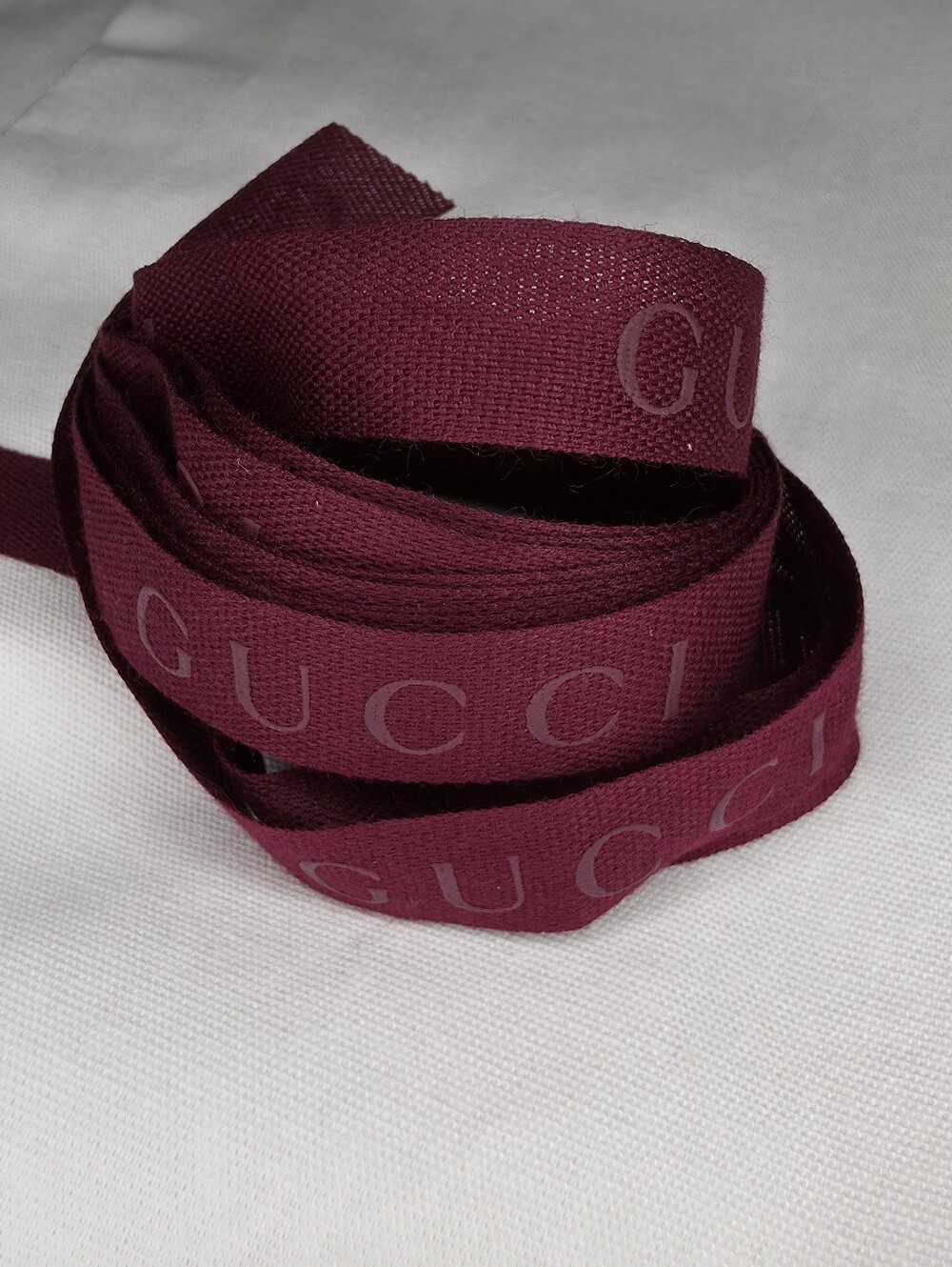 Deep Maroon Authentic Gucci Linen Ribbon - 106" Long